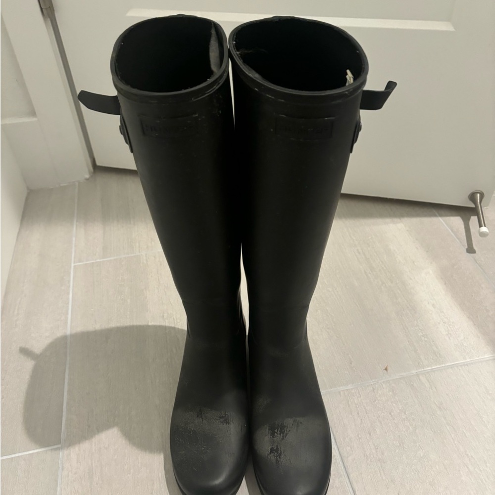 Hunter Women's Black Tall Rain Boots